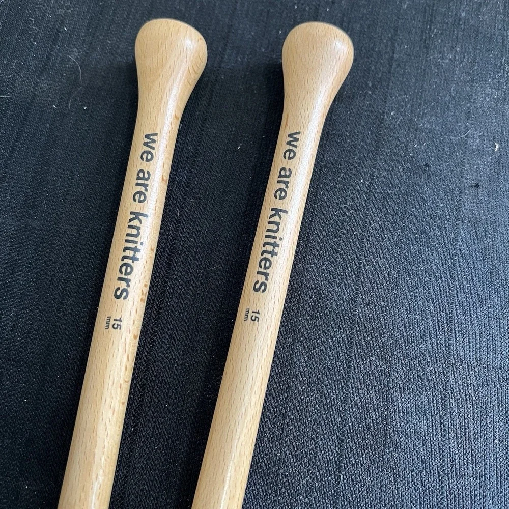 We Are Knitters 15mm Beechwood Knitting Needles US 19 Straight 40cm Natural Wood